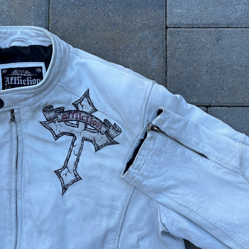 RARE affliction leather jacket - Picture 4 of 5